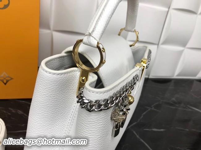 Grade Quality Louis Vuitton Original Leather CAPUCINES PM M52963 White