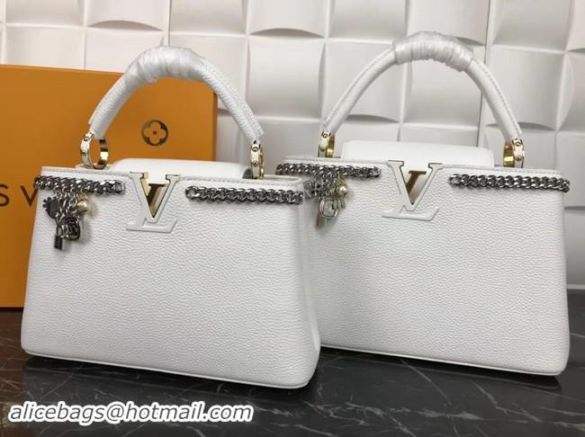 Grade Quality Louis Vuitton Original Leather CAPUCINES PM M52963 White