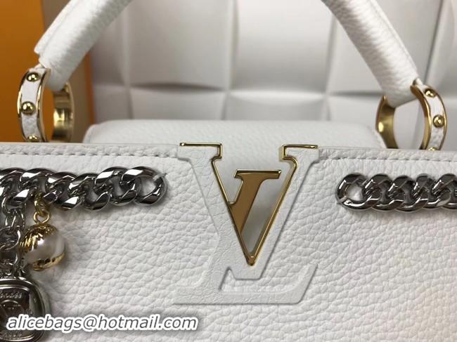 Grade Quality Louis Vuitton Original Leather CAPUCINES PM M52963 White