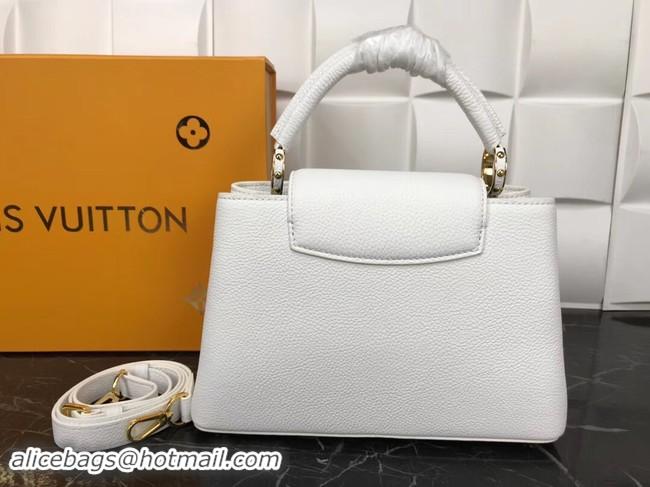 Grade Quality Louis Vuitton Original Leather CAPUCINES PM M52963 White