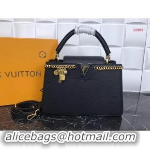 Unique Style Louis Vuitton Original Leather CAPUCINES PM M52963 Black