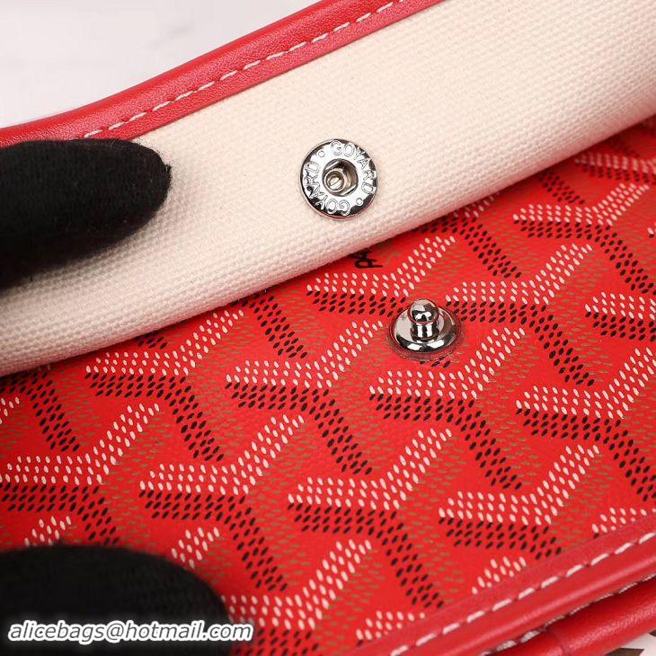 Latest Style Goyard Plumet Wallet Clutch Bag With Leather Strap 2166 Red