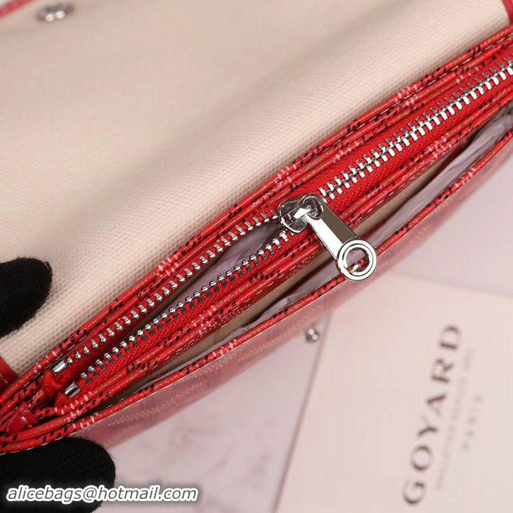 Latest Style Goyard Plumet Wallet Clutch Bag With Leather Strap 2166 Red