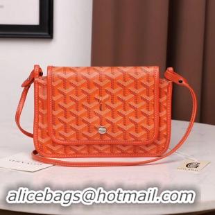 New Fashion Goyard Plumet Wallet Clutch Bag With Leather Strap 2166 Orange