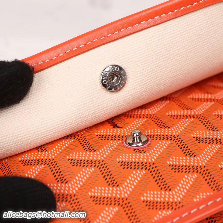 New Fashion Goyard Plumet Wallet Clutch Bag With Leather Strap 2166 Orange