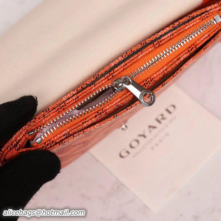 New Fashion Goyard Plumet Wallet Clutch Bag With Leather Strap 2166 Orange