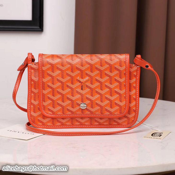 New Fashion Goyard Plumet Wallet Clutch Bag With Leather Strap 2166 Orange