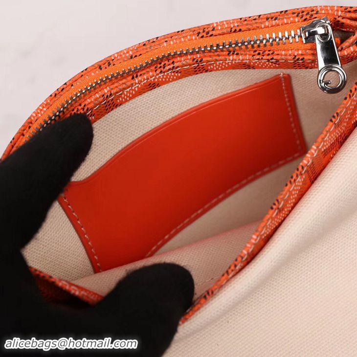 New Fashion Goyard Plumet Wallet Clutch Bag With Leather Strap 2166 Orange