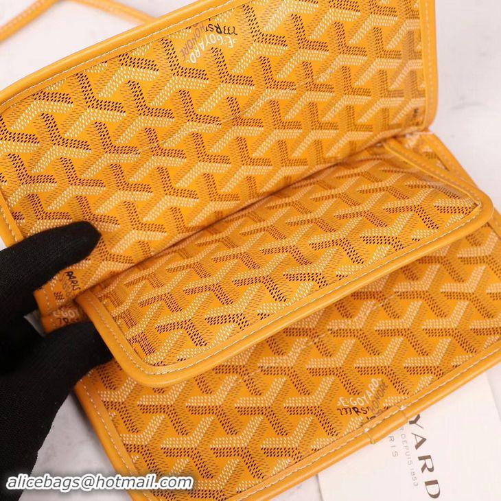 New Stylish Goyard Plumet Wallet Clutch Bag With Leather Strap 2166 Yellow