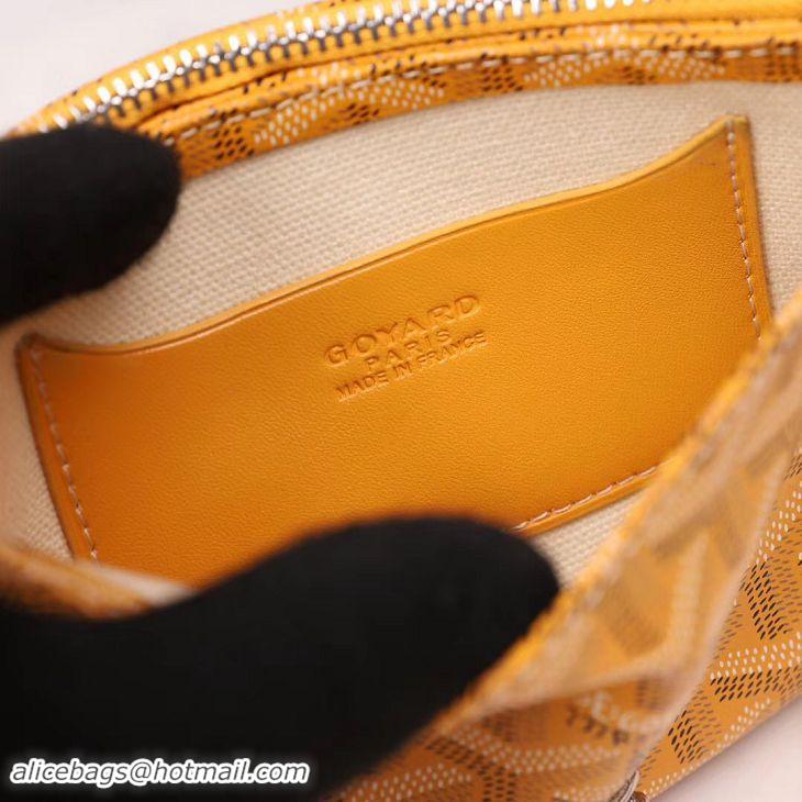 New Stylish Goyard Plumet Wallet Clutch Bag With Leather Strap 2166 Yellow