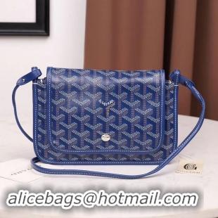 Cheap Classic Goyard Plumet Wallet Clutch Bag With Strap 2166 Dark Blue