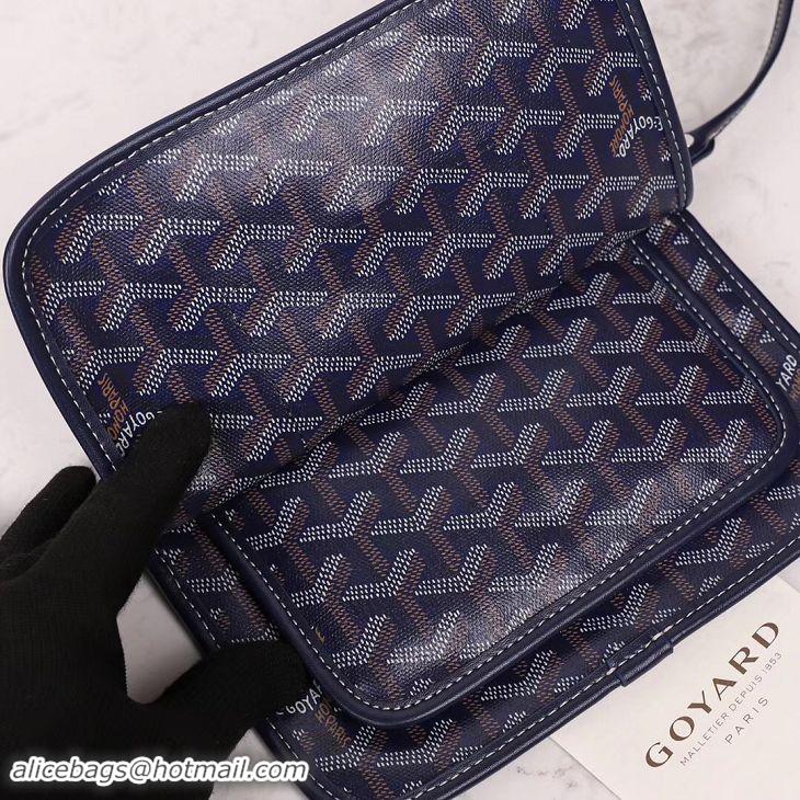 Stylish Goyard Plumet Wallet Clutch Bag With Strap 2166 Navy Blue