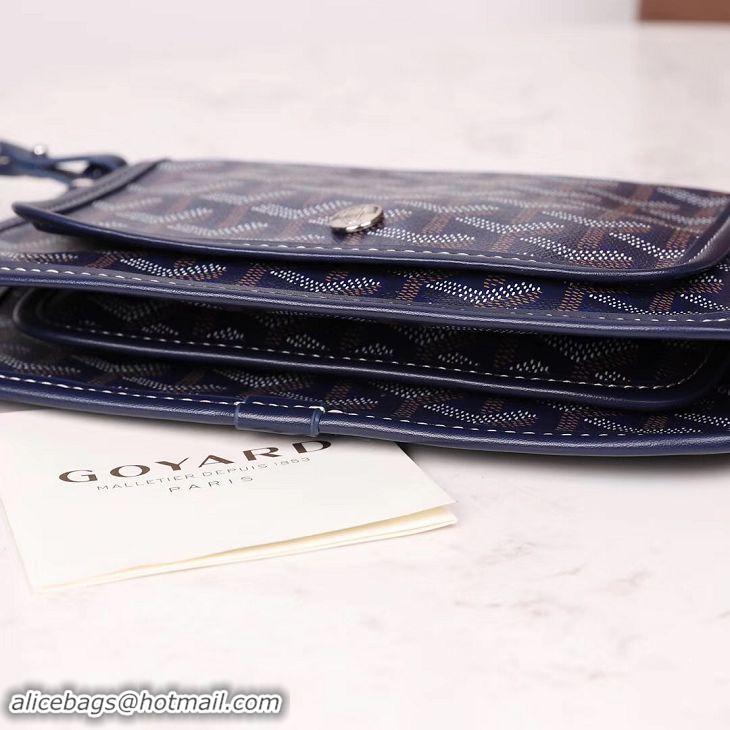 Stylish Goyard Plumet Wallet Clutch Bag With Strap 2166 Navy Blue