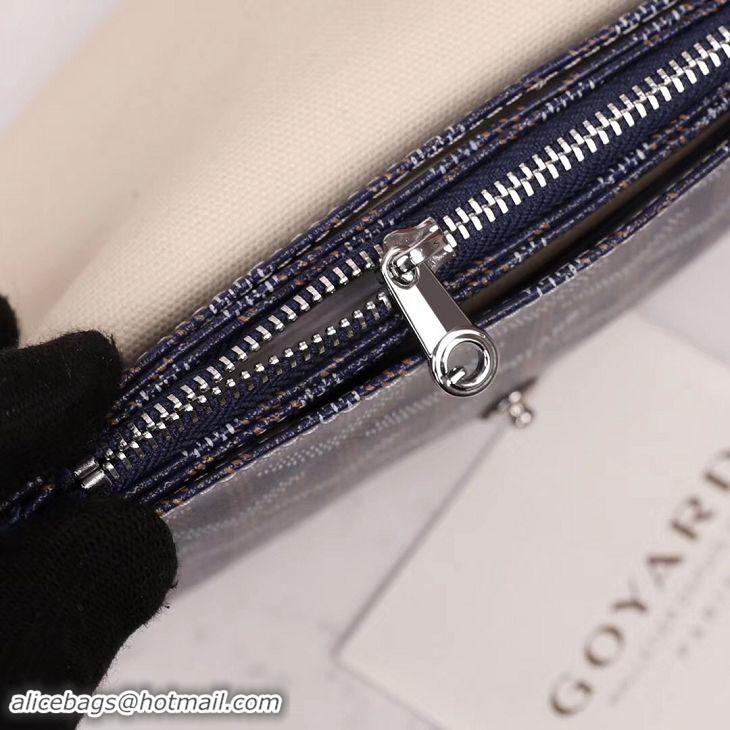 Stylish Goyard Plumet Wallet Clutch Bag With Strap 2166 Navy Blue