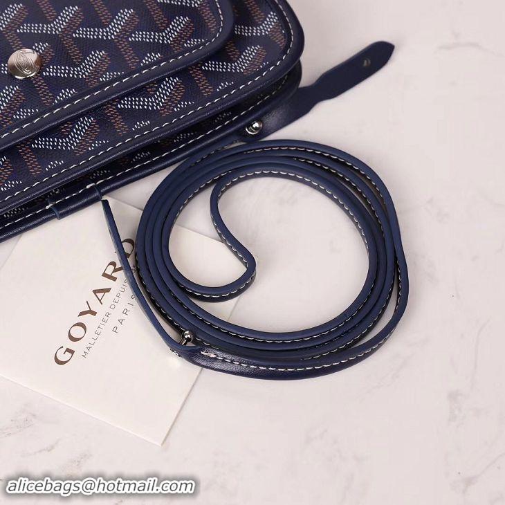 Stylish Goyard Plumet Wallet Clutch Bag With Strap 2166 Navy Blue