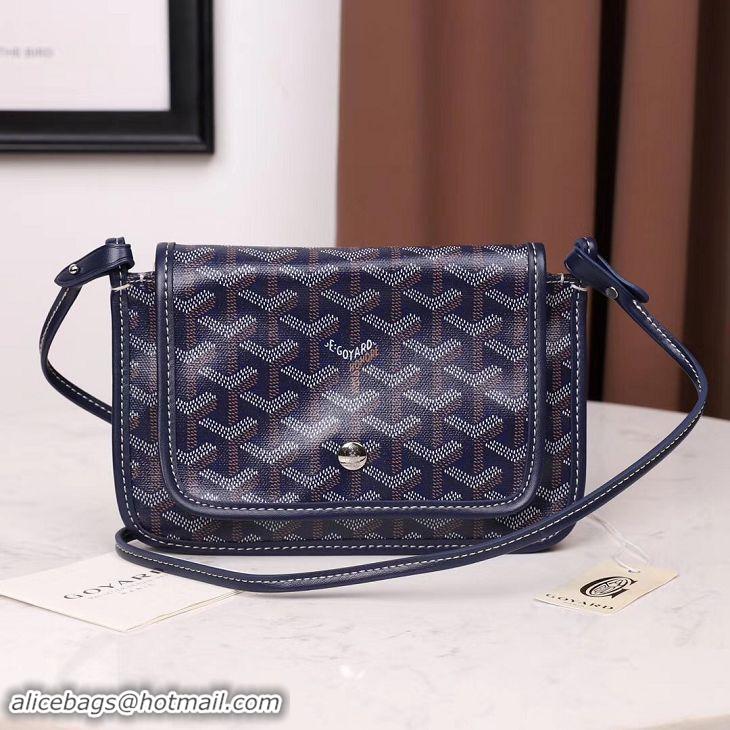 Stylish Goyard Plumet Wallet Clutch Bag With Strap 2166 Navy Blue