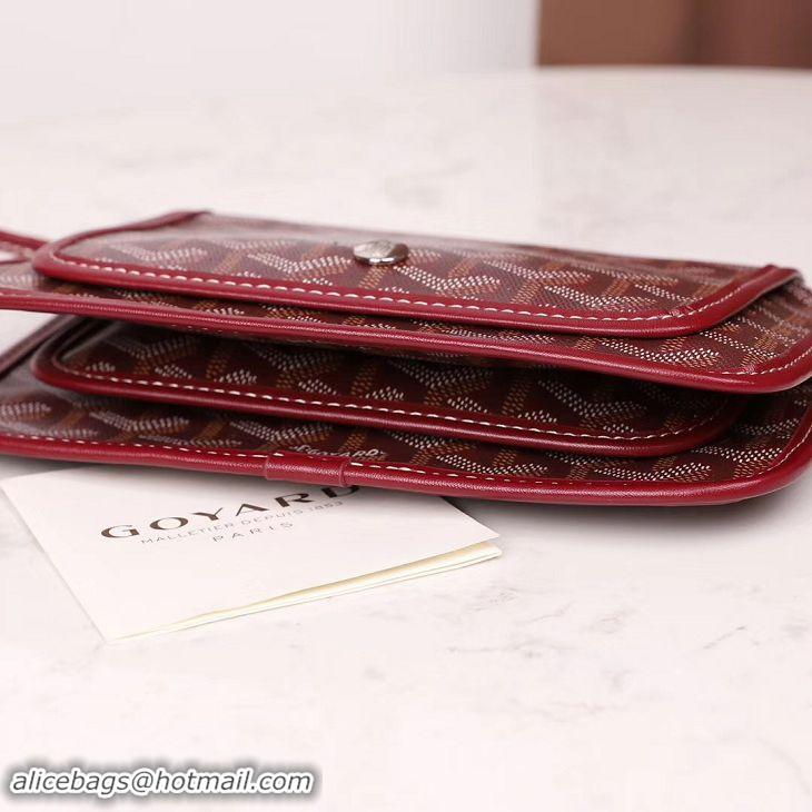 Imitation Goyard Plumet Wallet Clutch Bag With Strap 2166 Burgundy