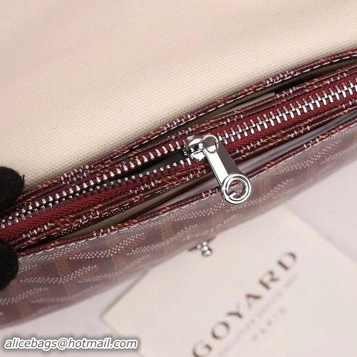 Imitation Goyard Plumet Wallet Clutch Bag With Strap 2166 Burgundy