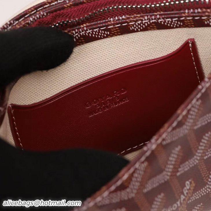 Imitation Goyard Plumet Wallet Clutch Bag With Strap 2166 Burgundy