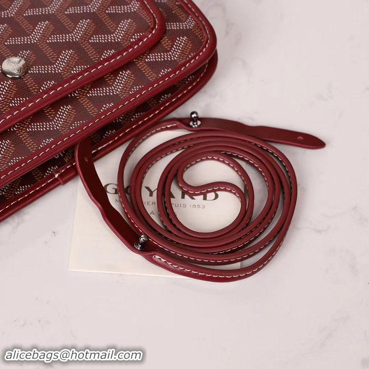 Imitation Goyard Plumet Wallet Clutch Bag With Strap 2166 Burgundy