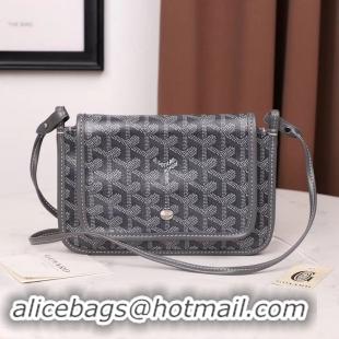 Luxury Goyard Plumet Wallet Clutch Bag With Strap 2166 Dark Grey