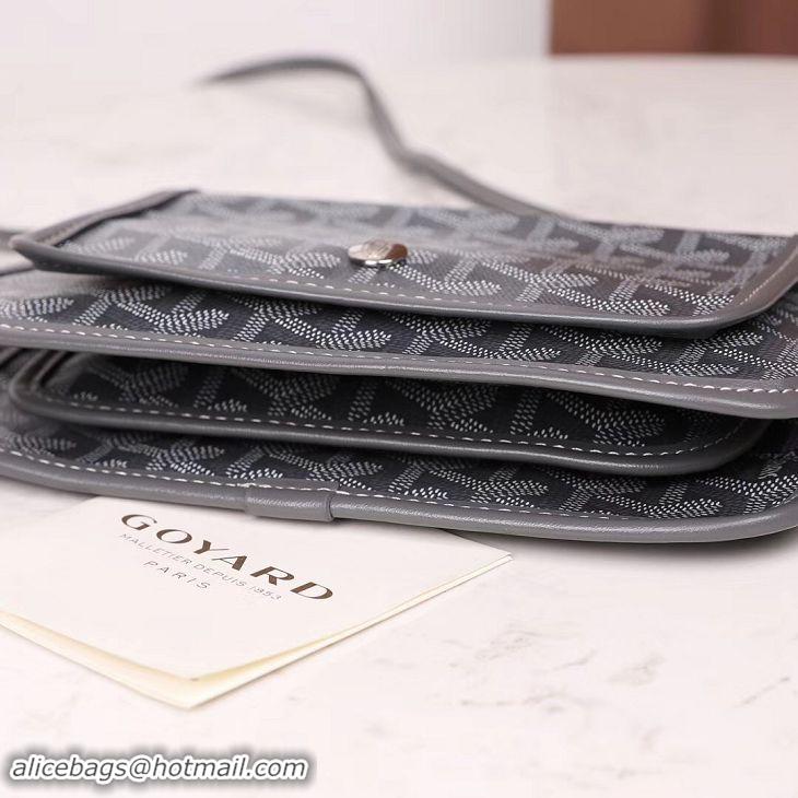 Luxury Goyard Plumet Wallet Clutch Bag With Strap 2166 Dark Grey