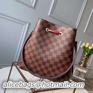 Discounts Louis Vuitton Damier Ebene NEONOE N40198 Cherry Berry