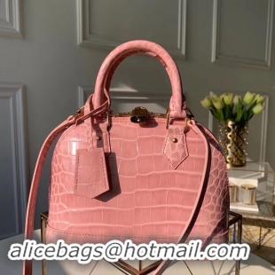 Expensive Louis Vuitton Crocodile Pattern Leather Bag N90897 Pink