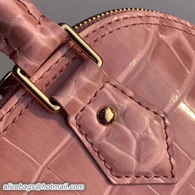 Expensive Louis Vuitton Crocodile Pattern Leather Bag N90897 Pink