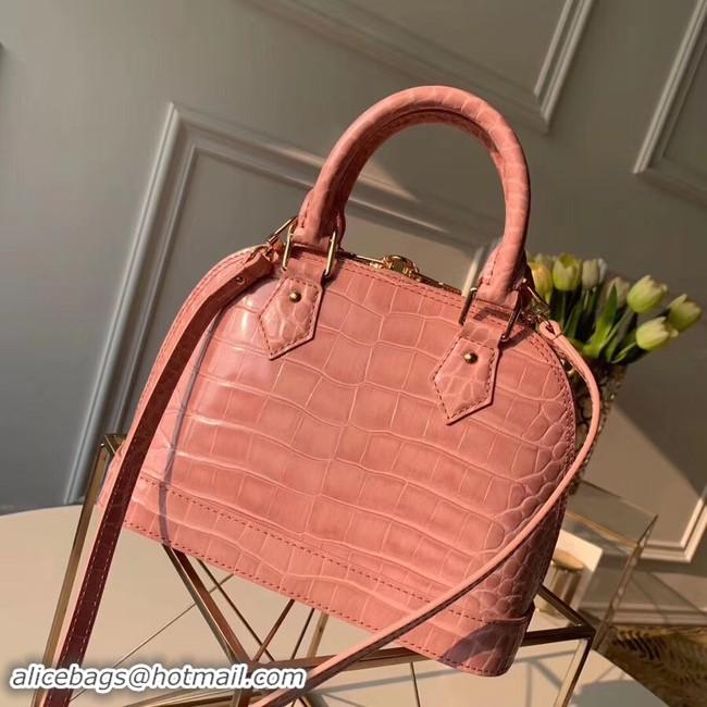 Expensive Louis Vuitton Crocodile Pattern Leather Bag N90897 Pink