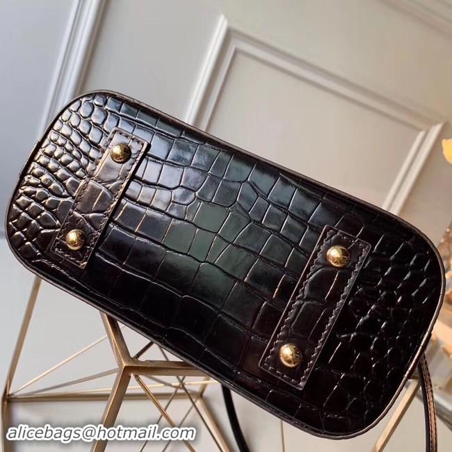 Well Crafted Louis Vuitton Crocodile Pattern Leather Bag N90897 Black