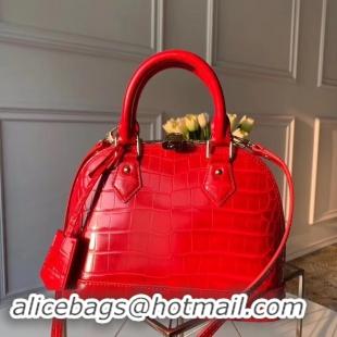 Beautiful Louis Vuitton Crocodile Pattern Leather Bag N90897 Red