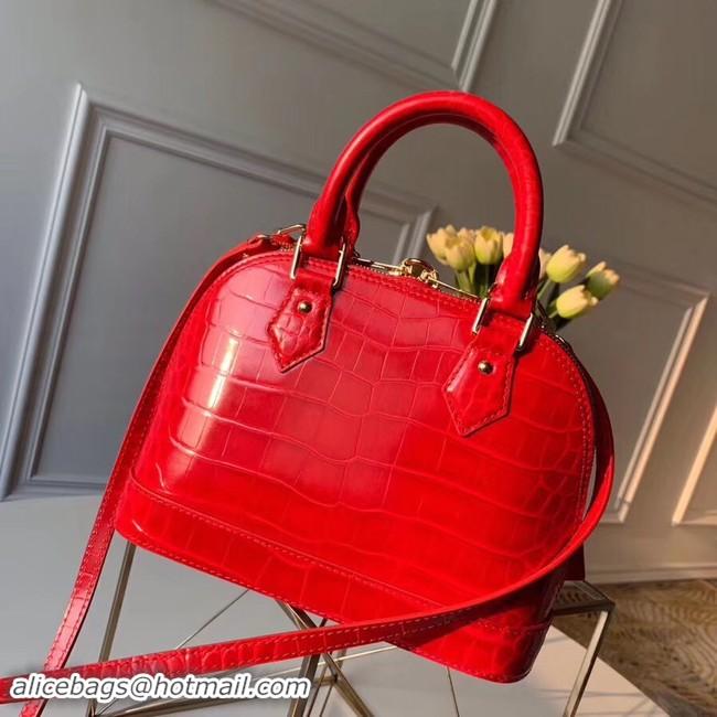 Beautiful Louis Vuitton Crocodile Pattern Leather Bag N90897 Red