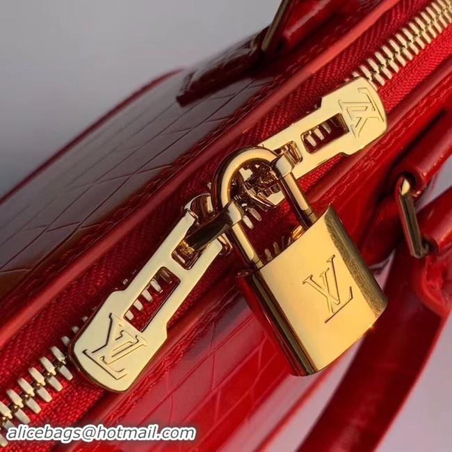 Beautiful Louis Vuitton Crocodile Pattern Leather Bag N90897 Red