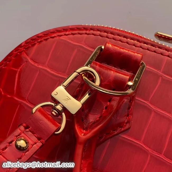 Beautiful Louis Vuitton Crocodile Pattern Leather Bag N90897 Red