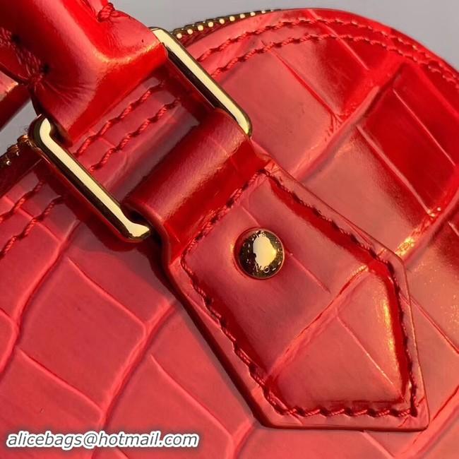 Beautiful Louis Vuitton Crocodile Pattern Leather Bag N90897 Red