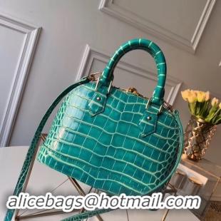 Charming Louis Vuitton Crocodile Pattern Leather Bag N90897 Green