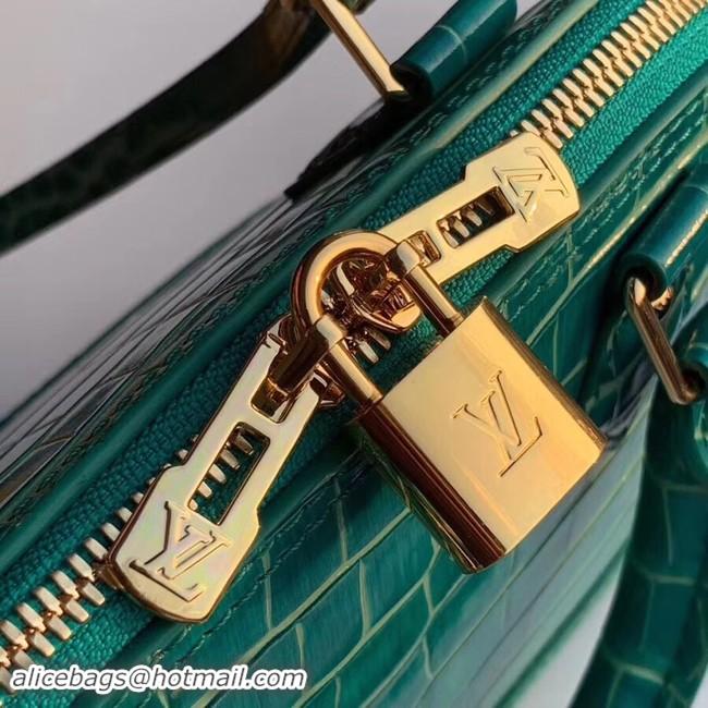 Charming Louis Vuitton Crocodile Pattern Leather Bag N90897 Green