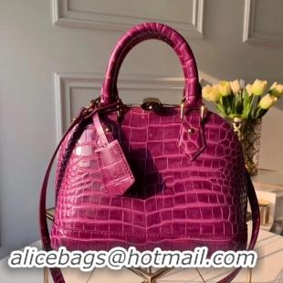 Popular Style Louis Vuitton Crocodile Pattern Leather Bag N90897 Purple