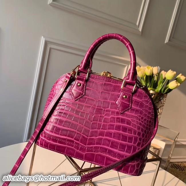 Popular Style Louis Vuitton Crocodile Pattern Leather Bag N90897 Purple