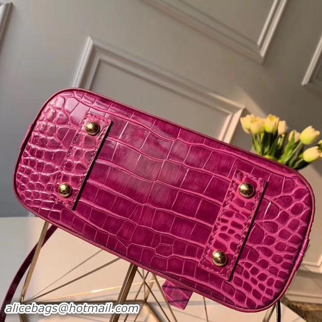 Popular Style Louis Vuitton Crocodile Pattern Leather Bag N90897 Purple