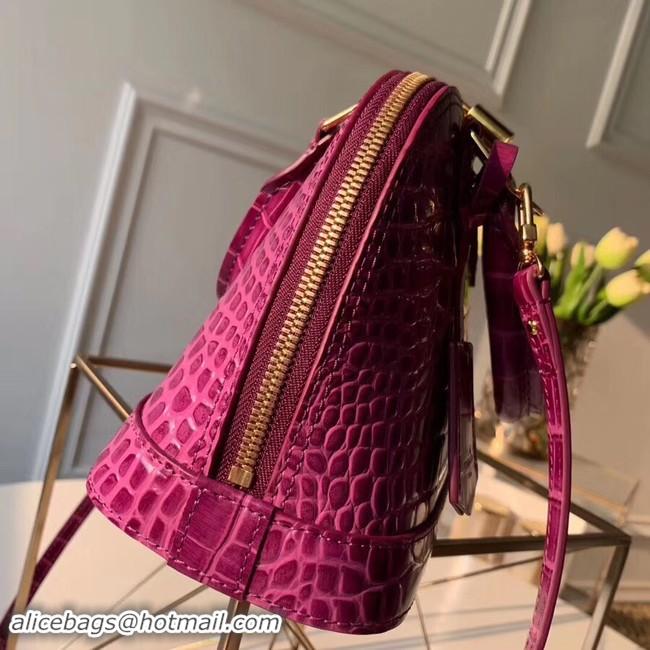 Popular Style Louis Vuitton Crocodile Pattern Leather Bag N90897 Purple