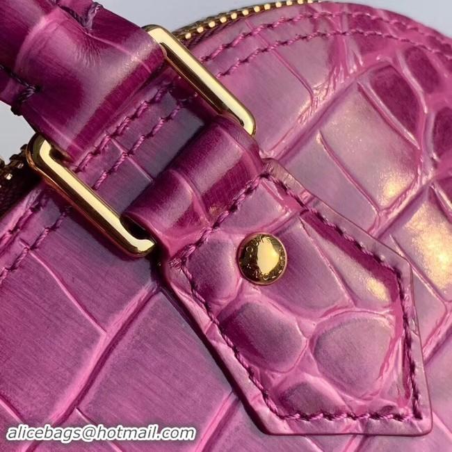 Popular Style Louis Vuitton Crocodile Pattern Leather Bag N90897 Purple