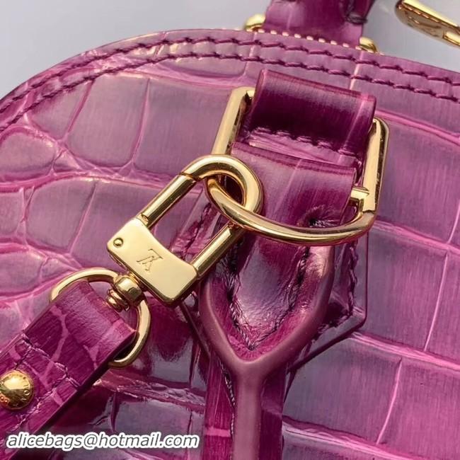 Popular Style Louis Vuitton Crocodile Pattern Leather Bag N90897 Purple