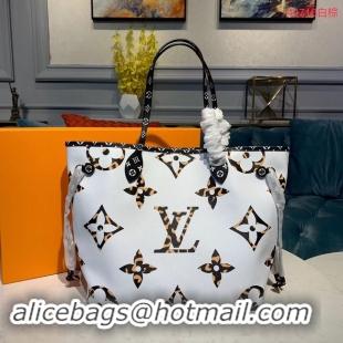 AAAAA Louis Vuitton Monogram Canvas Original Leather NEVERFULL MM M44567 White