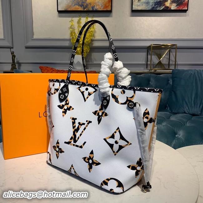 AAAAA Louis Vuitton Monogram Canvas Original Leather NEVERFULL MM M44567 White