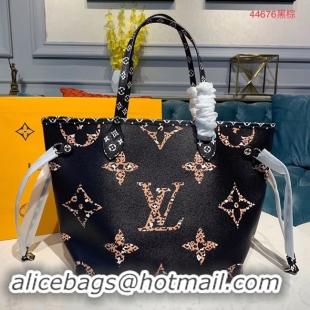 Design Cheap Louis Vuitton Monogram Canvas Original Leather NEVERFULL MM M44567 Black