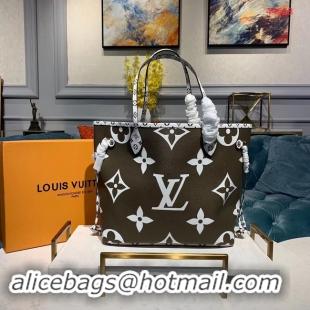 Most Popular Louis Vuitton Monogram Canvas Original Leather NEVERFULL MM M44567 Khaki