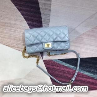 Grade Chanel waist bag Aged Calfskin & Gold-Tone Metal A57991 light blue