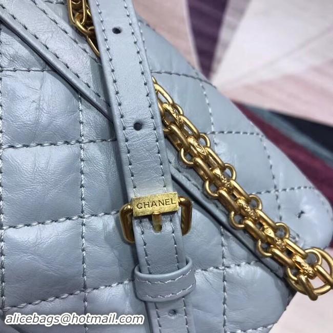 Grade Chanel waist bag Aged Calfskin & Gold-Tone Metal A57991 light blue